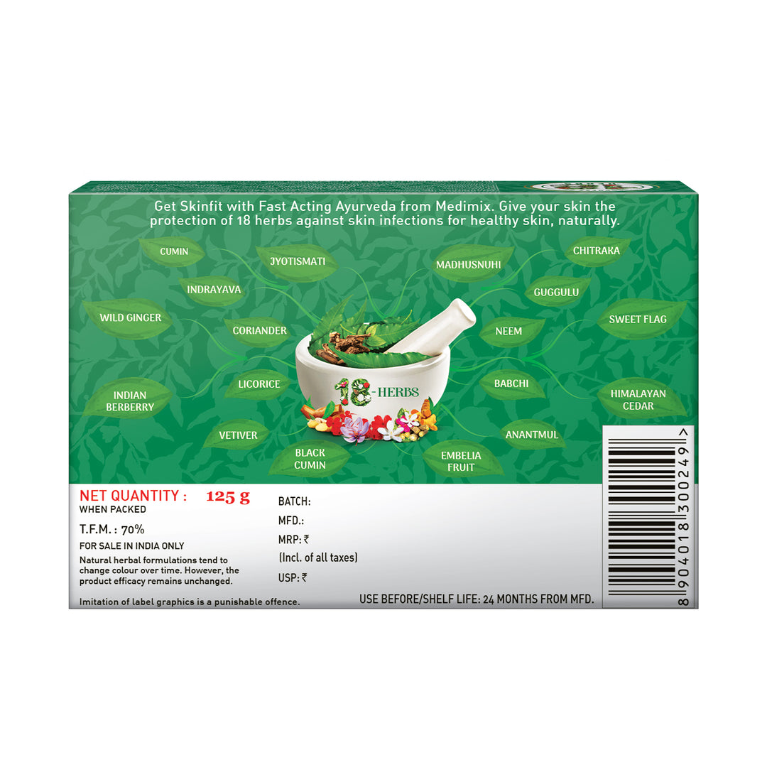 Savon Ayurvedique Medimix Classic 18 Herbes - 125g - Savon Naturel Visage & Corps - Neuf